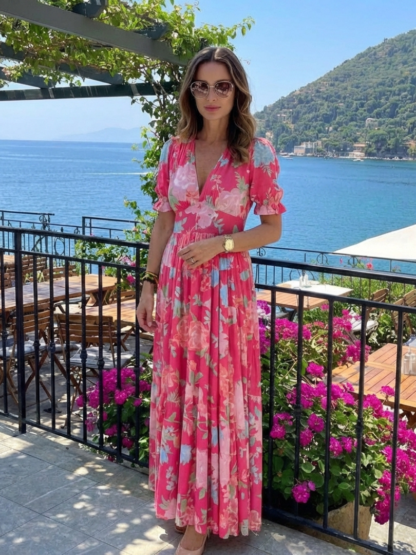 Klaasje | Robe midi fleurie romantique