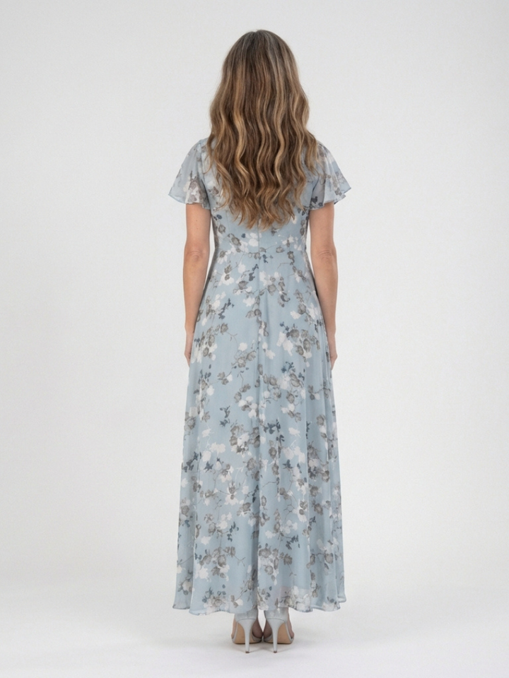 Marlies | Robe longue fleurie en mousseline