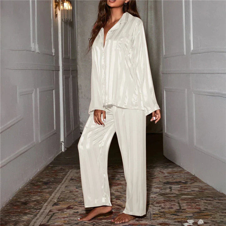 Hiske | Striped Satin Two-Piece Set