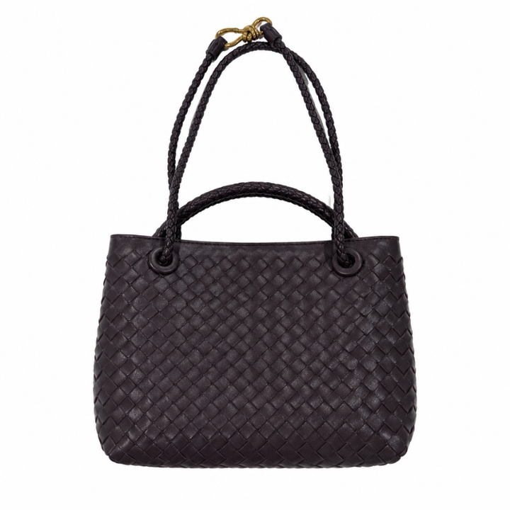 Margriet | Geflochtene Handtasche mit goldenem Verschluss
