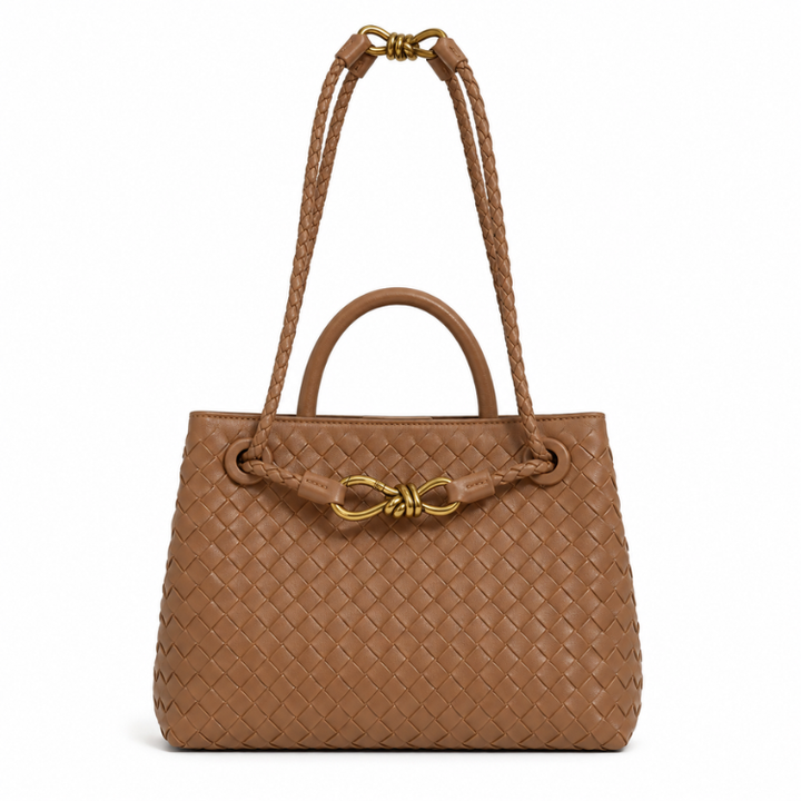 Margriet | Geflochtene Handtasche mit goldenem Verschluss
