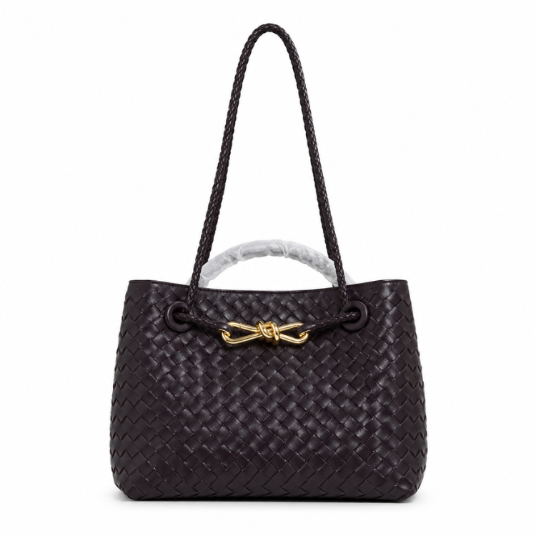Margriet | Geflochtene Handtasche mit goldenem Verschluss