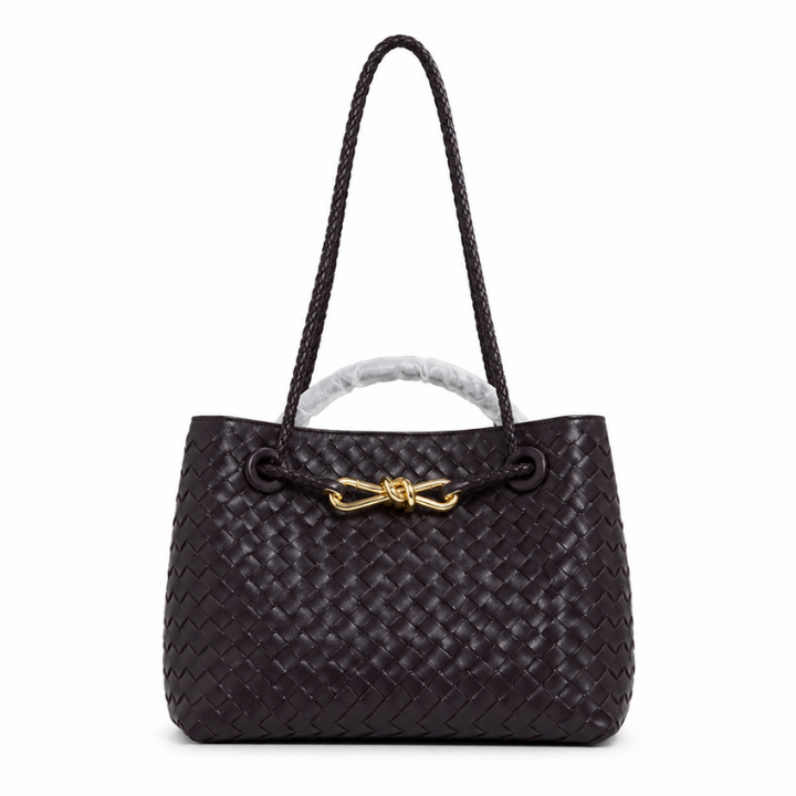 Margriet | Geflochtene Handtasche mit goldenem Verschluss