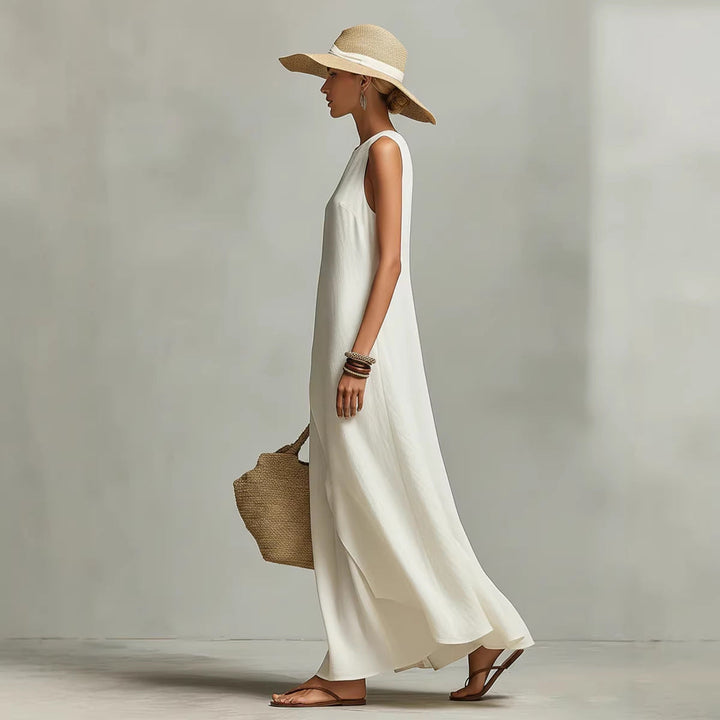 Cato | Drapiertes asymmetrisches Maxikleid
