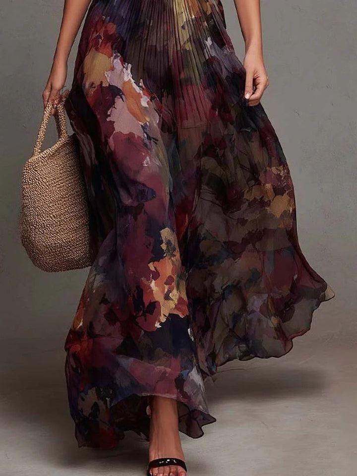 Milou | Robe longue plissée à imprimé floral