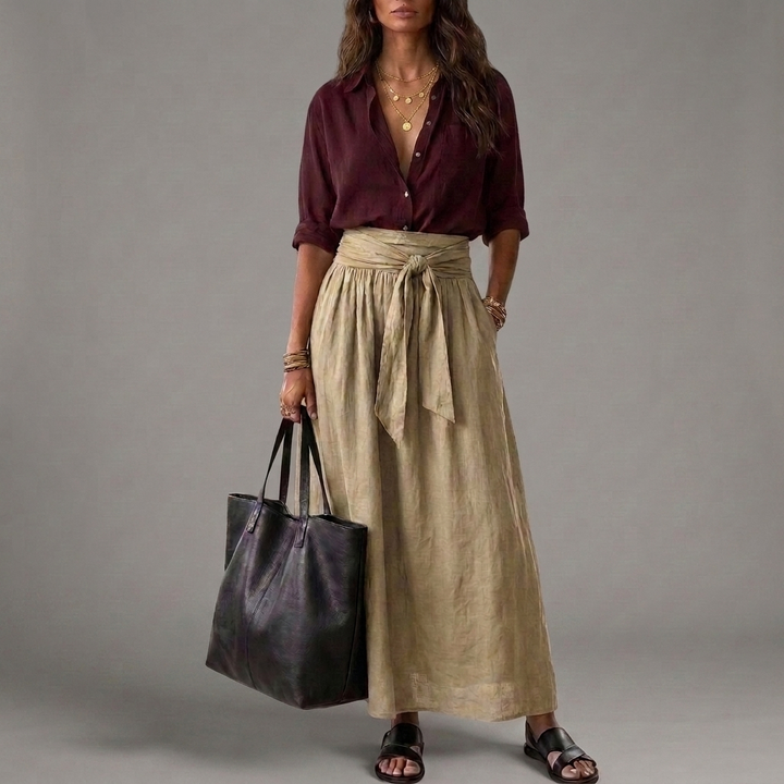 Froukje | Conjunto coordenado de duas peças em tweed, de corte fluido