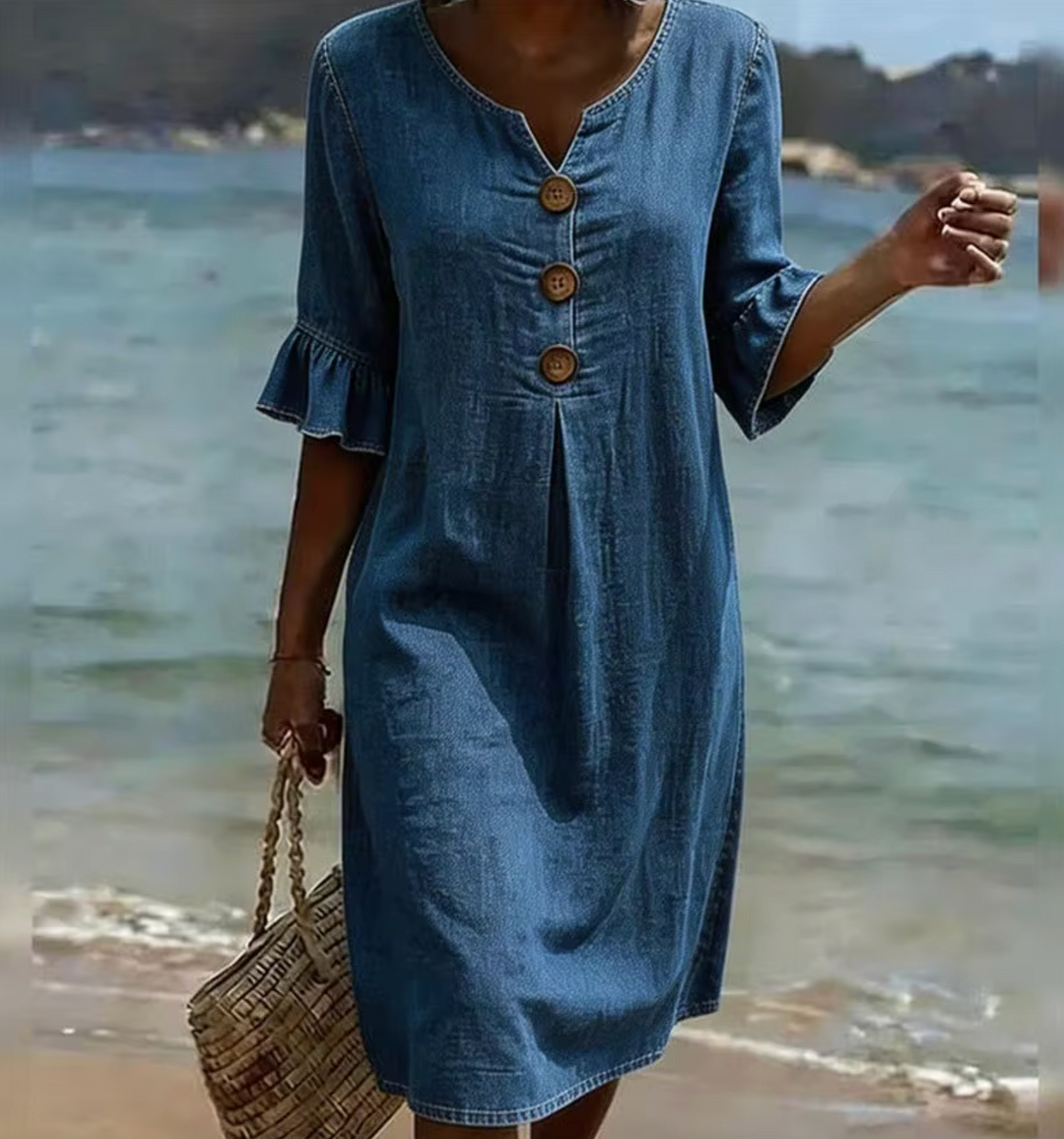 Sietske | Robe midi légère boutonnée
