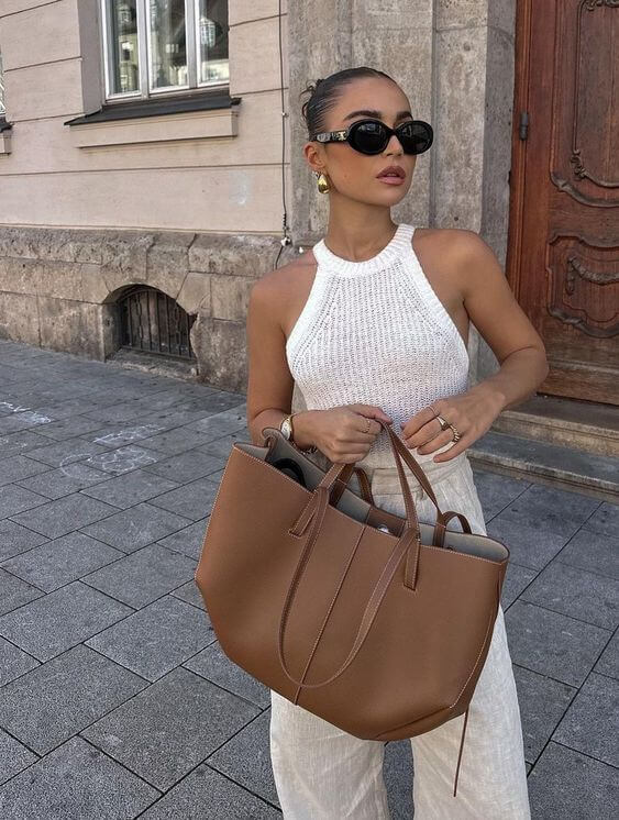 Lammie | Saco de compras espaçoso em pele