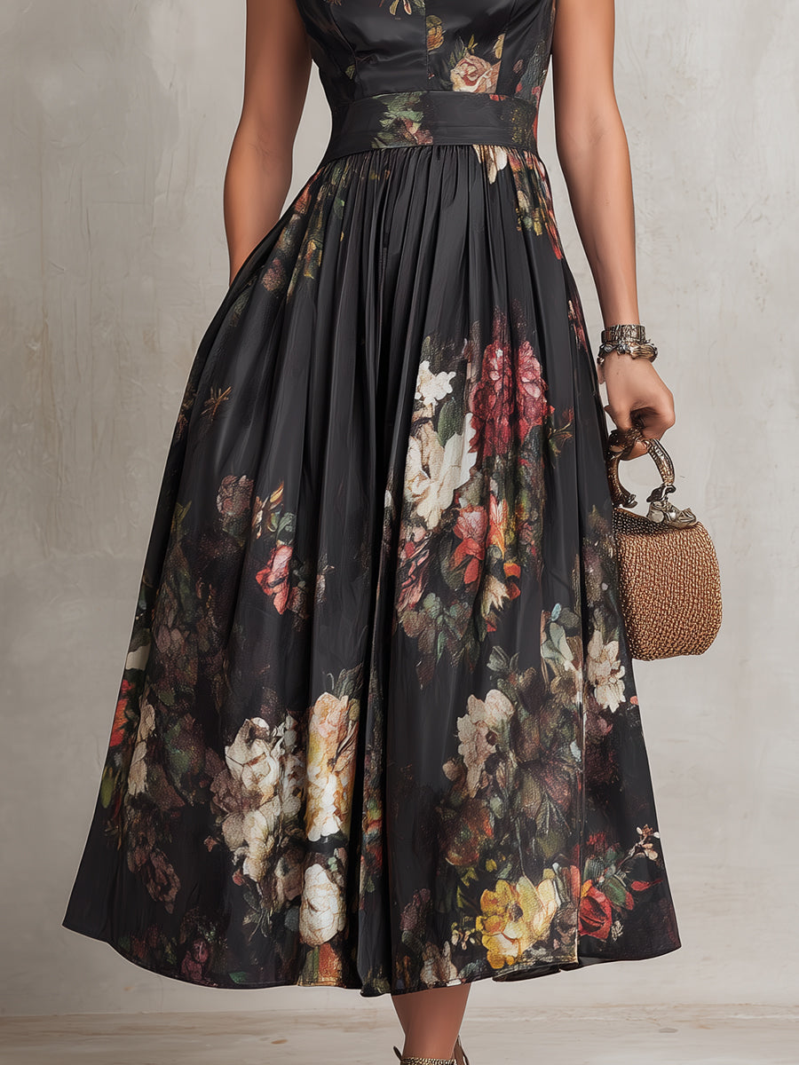 Saskia | Robe midi plissée en satin