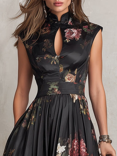 Saskia | Robe midi plissée en satin
