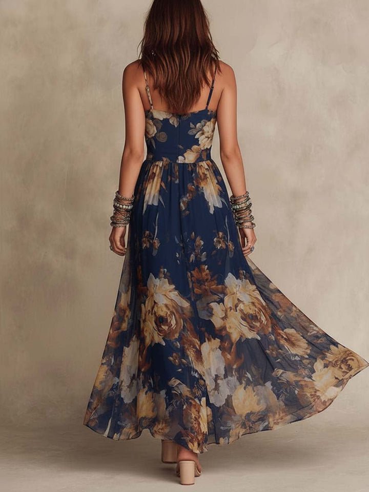 Cato | Vestido maxi de chiffon com flores