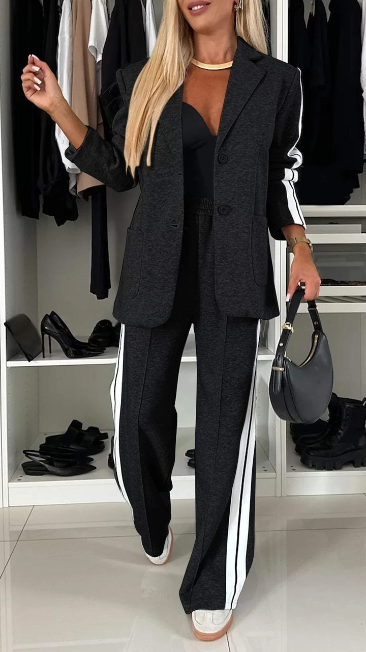 Geeske | Pantalon large avec bande sportive