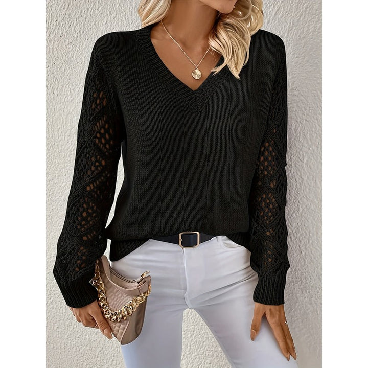 Anicette women's sweater | Sweater with openwork sleeves