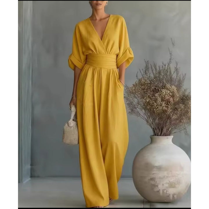 Risel | V-hals Jumpsuit met Obi-band