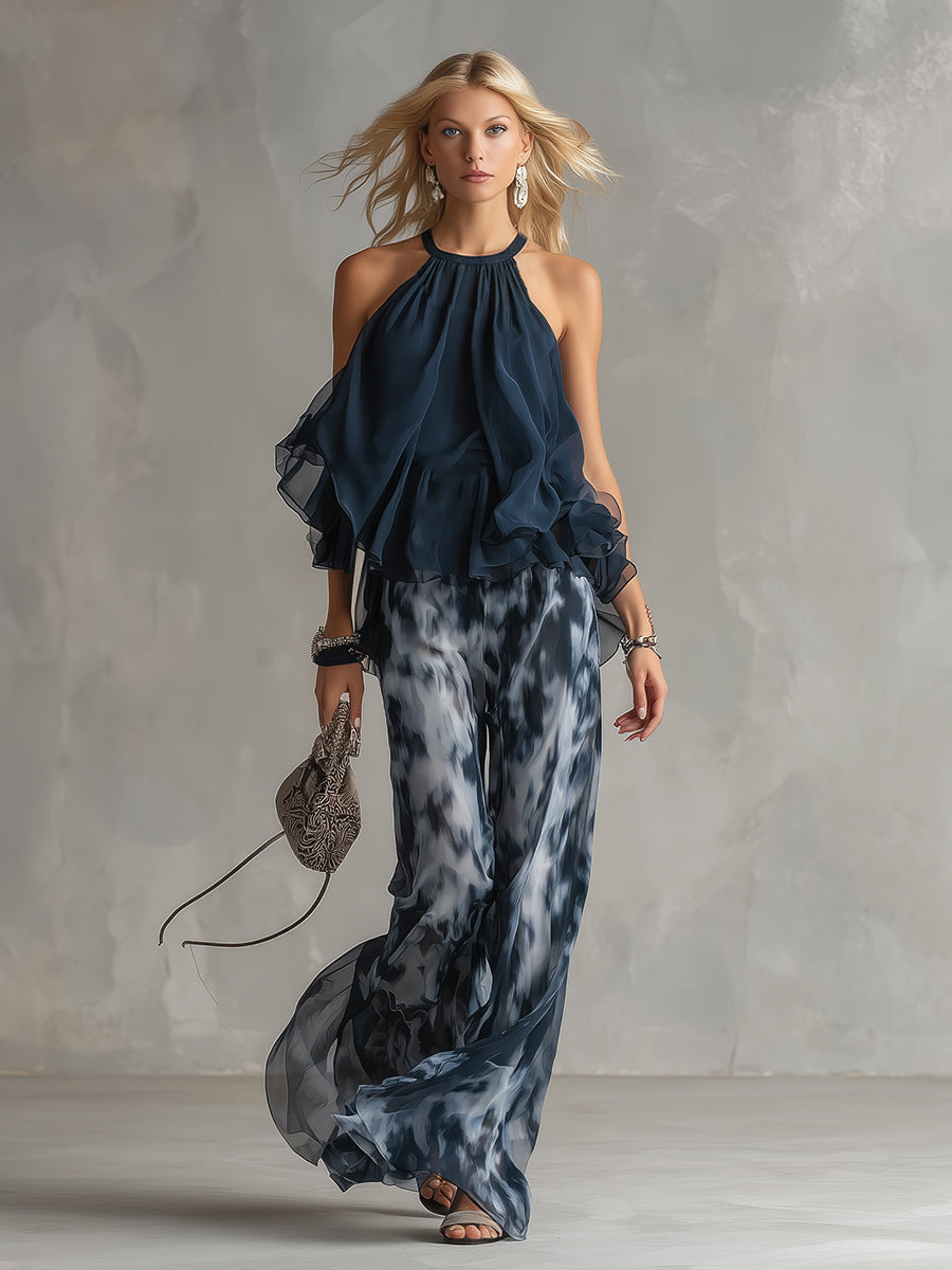 Wilma | Zweiteiliges Chiffon-Set mit Neckholder