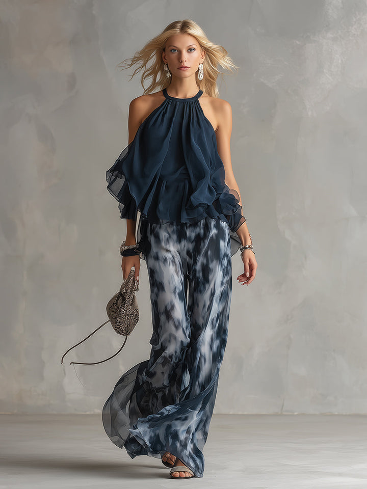 Wilma | Zweiteiliges Chiffon-Set mit Neckholder