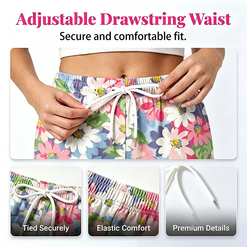 Lisa | Casual bloemenprint broek met trekkoord