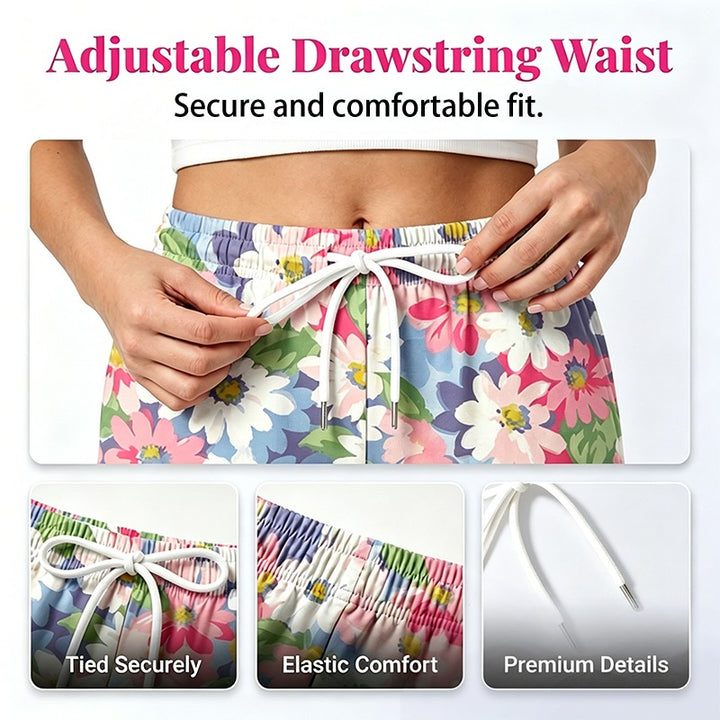 Lisa | Casual bloemenprint broek met trekkoord