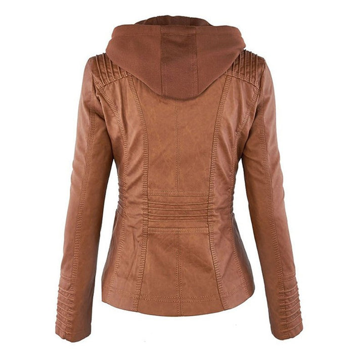 Monica | Veste en cuir matelassée à capuche