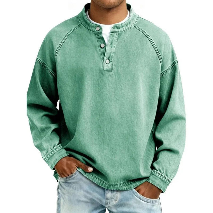 Thijs | Pullover mit Kragen in Vintage-Waschung