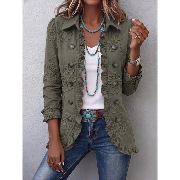 Elise | Veste militaire brodée aux finitions fantaisie