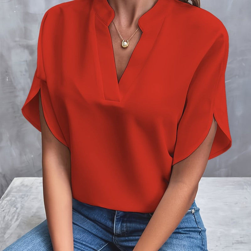 Elise | Blusa com decote em V e decote drapeado