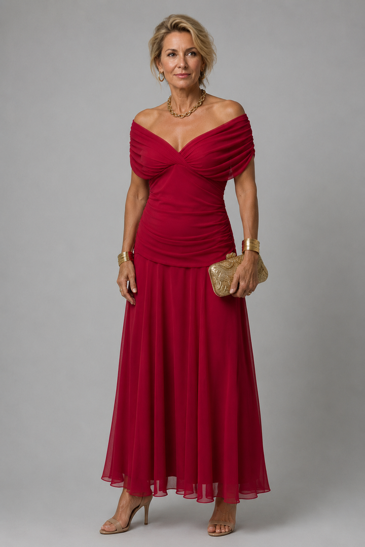 Neeltje | Robe midi fleurie drapée