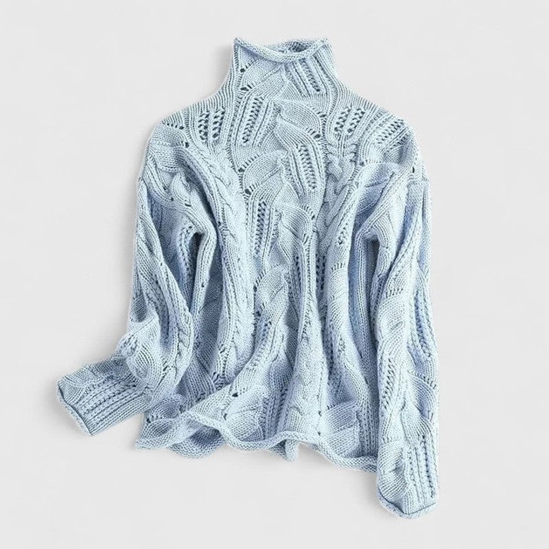 Zendrielle | Zopfmuster-Pullover mit Rollkragen