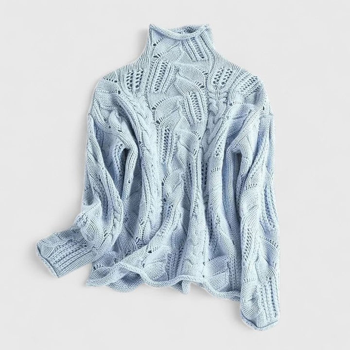 Zendrielle | Zopfmuster-Pullover mit Rollkragen