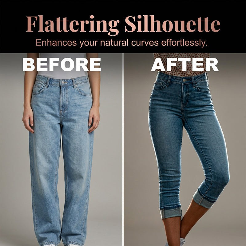 Sophia | Slim fit capri jeans met hoge taille