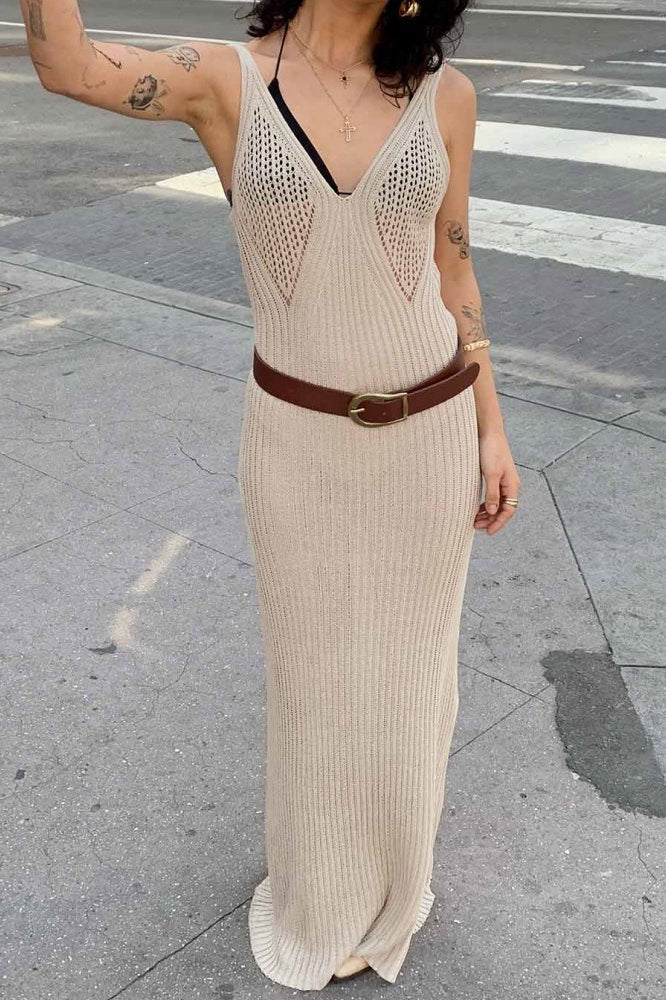 Bregtje | Vestido maxi de malha com recortes