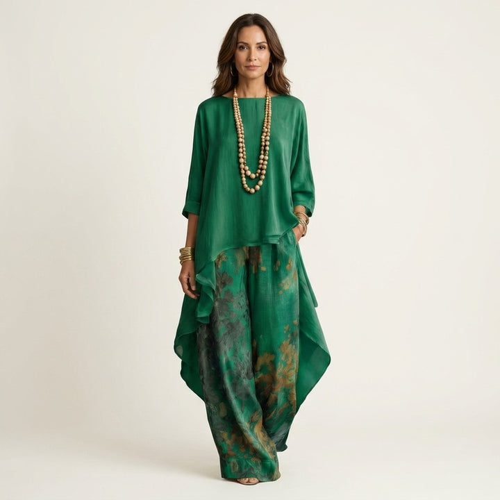 Avalyn | Asymmetrisches Tunika-und-Hose-Set