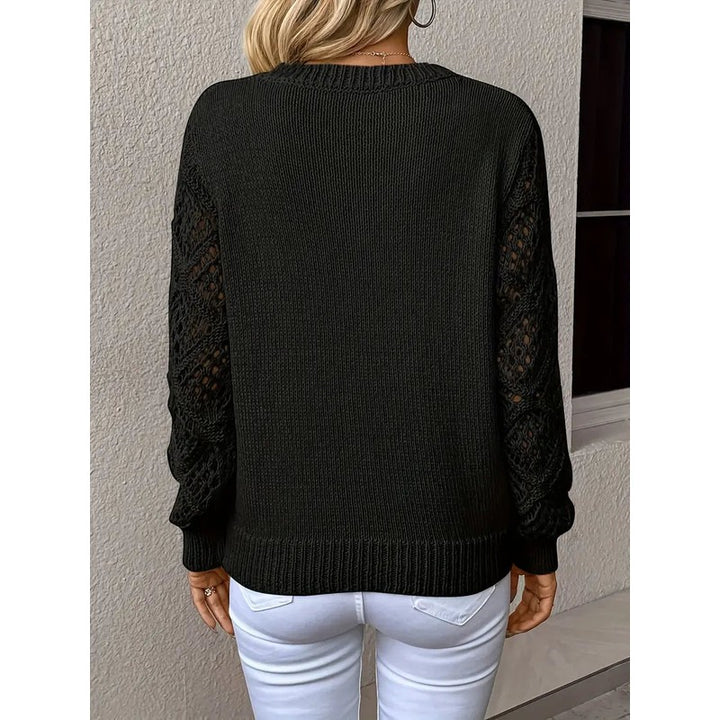 Anicette women's sweater | Sweater with openwork sleeves