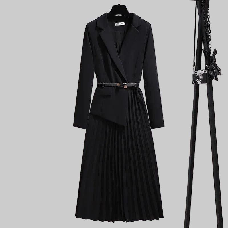 Damen | Blazerkleid mit kariertem Rock und Gürtel