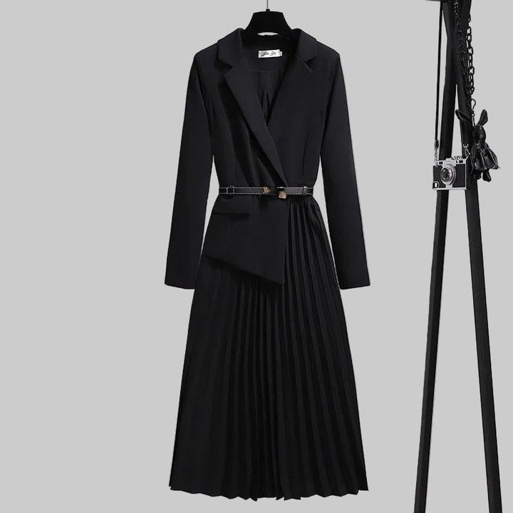 Damen | Blazerkleid mit kariertem Rock und Gürtel