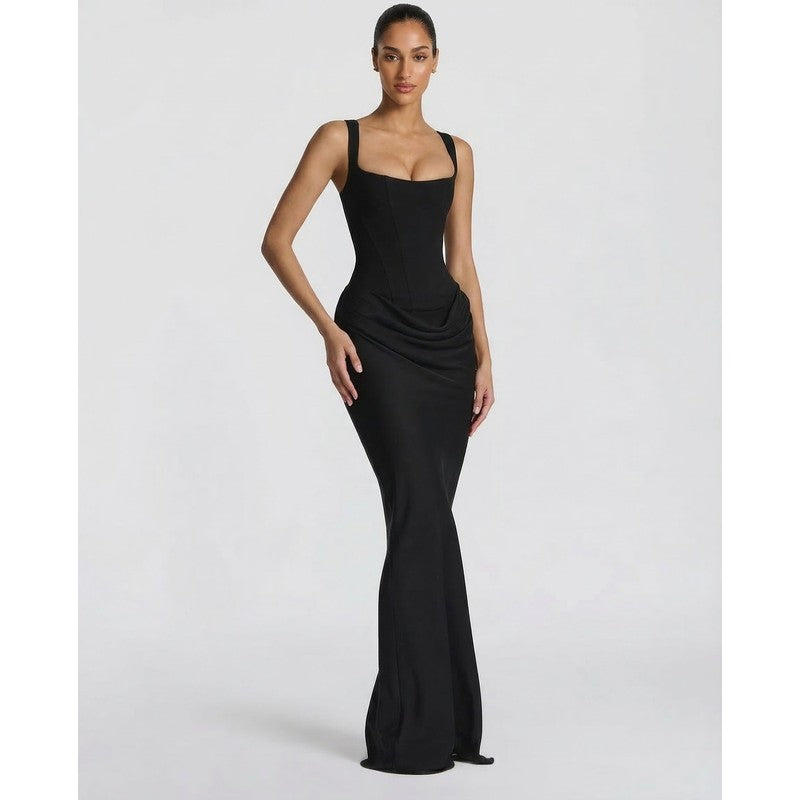 Victoria | Getailleerde korsetjurklook maxi-jurk