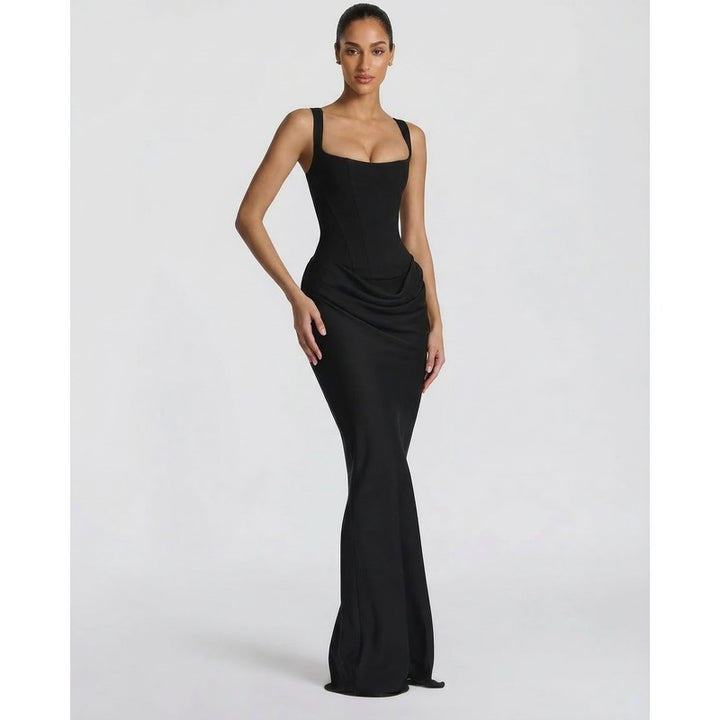 Victoria | Getailleerde korsetjurklook maxi-jurk