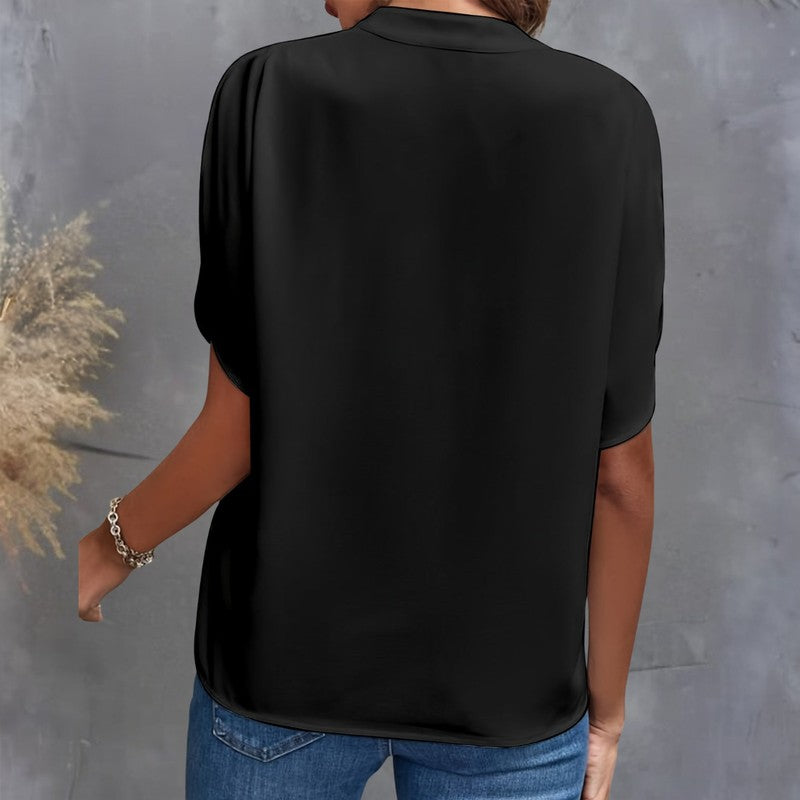 Elise | Blusa com decote em V e decote drapeado