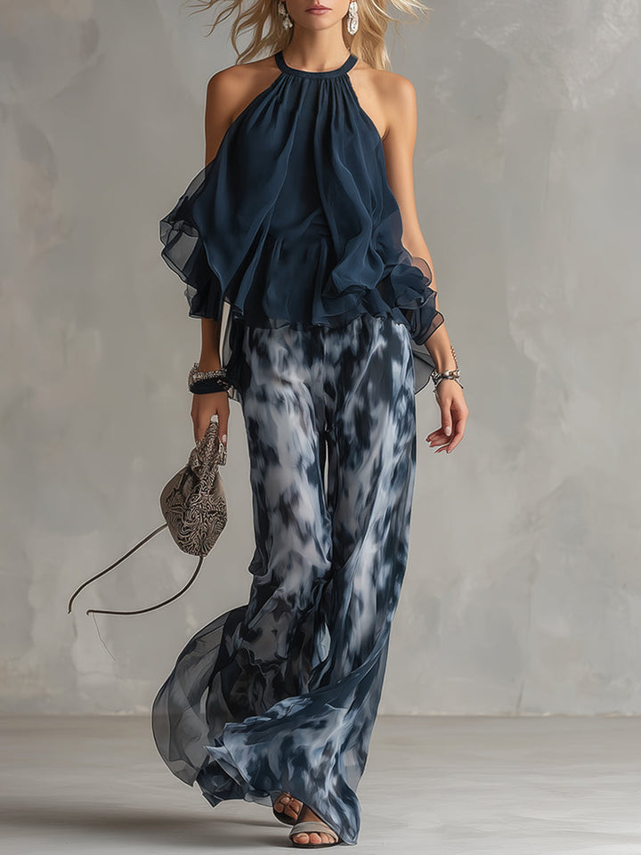Wilma | Zweiteiliges Chiffon-Set mit Neckholder