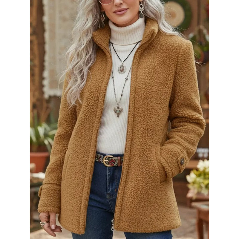 Hanne | Veste zippée longue à col montant