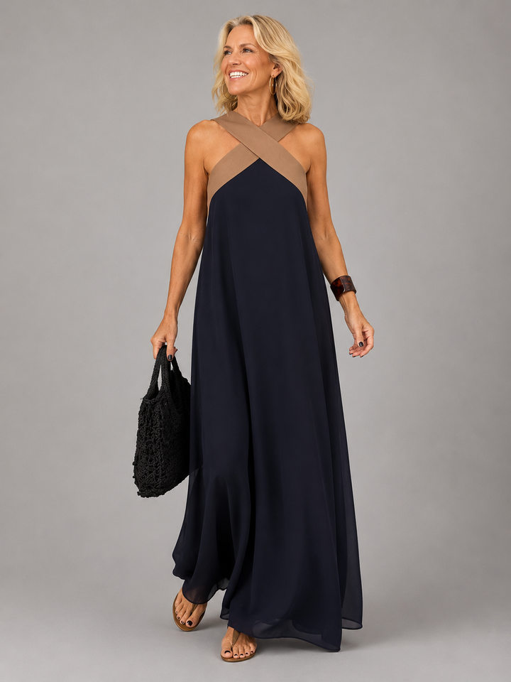 Eline | Robe longue portefeuille fluide