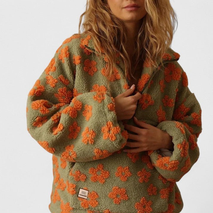 Delysanne | Pull à demi-fermeture éclair et imprimé floral