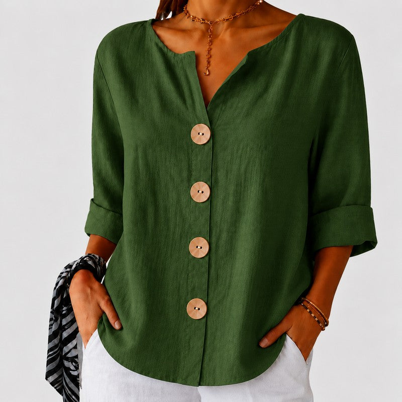 Amira | Blusa com decote em V drapeado