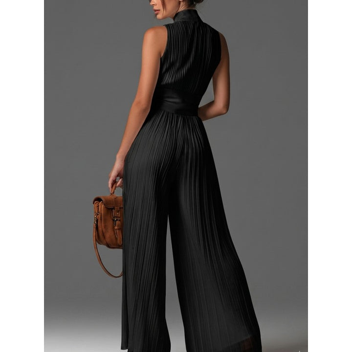 Hester | Ärmelloser Jumpsuit mit V-Ausschnitt und weitem Bein