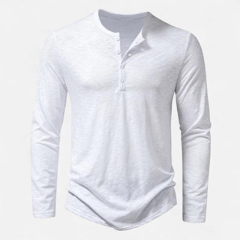 Mannen | Henley-T-shirt met knopen