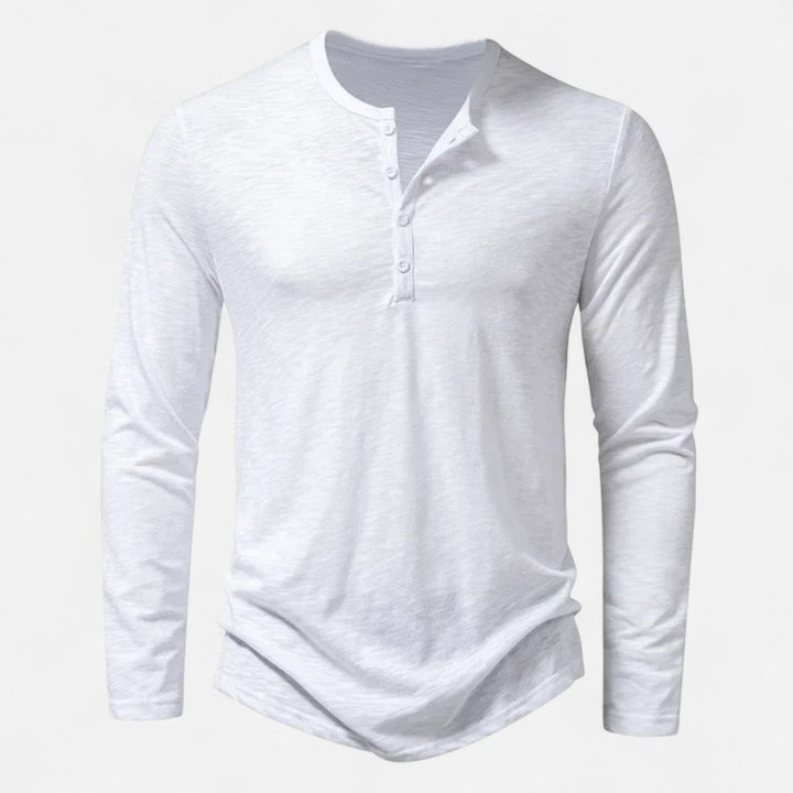 Mannen | Henley-T-shirt met knopen