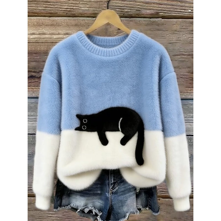 Lina | Pull ample à imprimé de chat