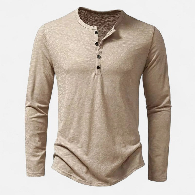 Mannen | Henley-T-shirt met knopen