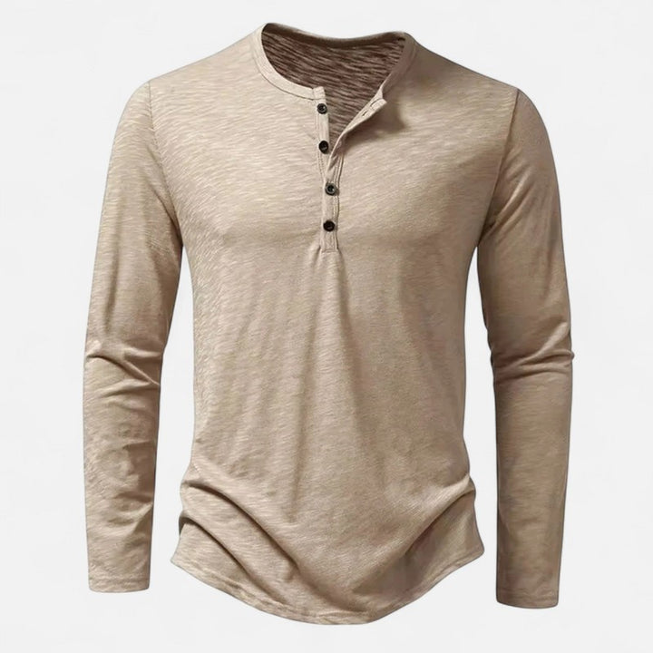 Mannen | Henley-T-shirt met knopen