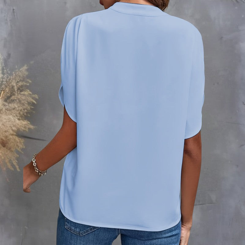 Elise | Blusa com decote em V e decote drapeado